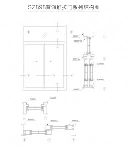 普鋁系列SZ898普通推拉門(mén)系列