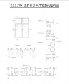 穿條隔熱系列SZZJ501注膠隔熱平開(kāi)窗系列